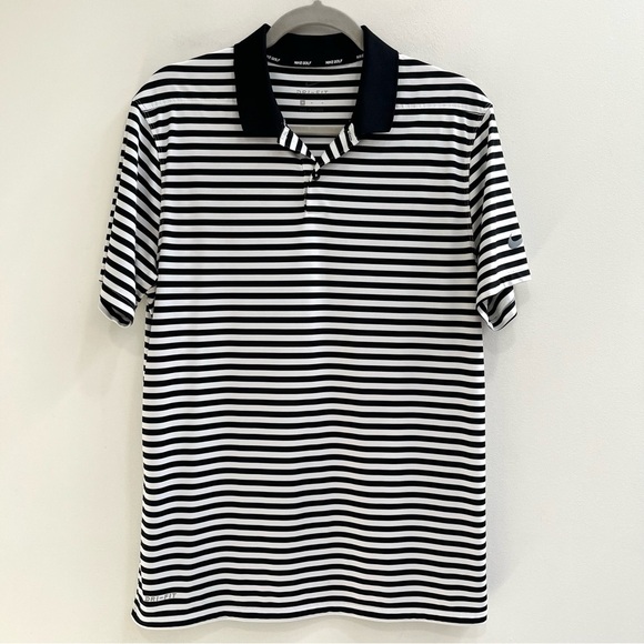 Nike Other - Nike Dri-FIT Victory Men's Striped Golf Polo Black White Stripe Size Medium